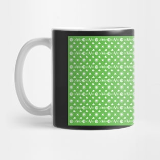 COVID 19 Pattern Green White Mug